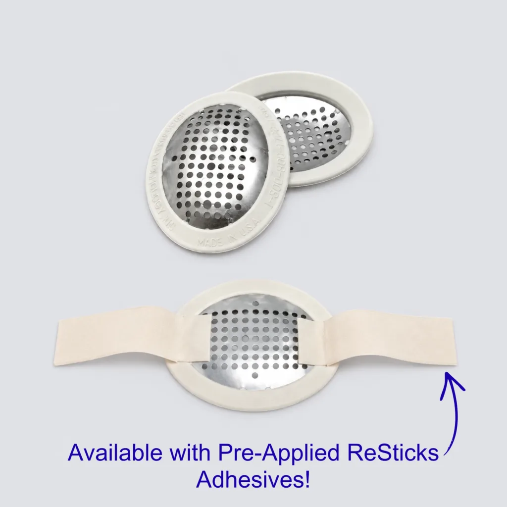 Aluminum eye shields with thermoplastic edge with and without resticks adhesives
