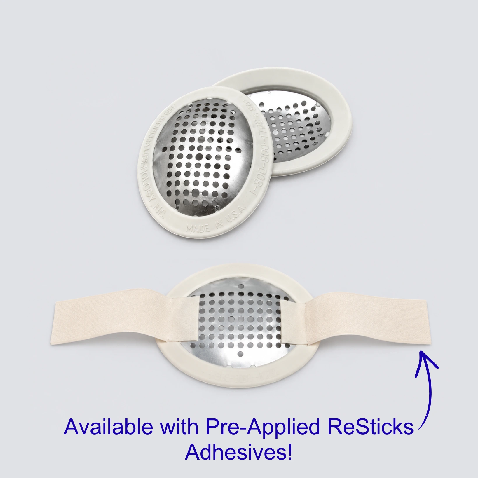 Aluminum eye shields with thermoplastic edge with and without resticks adhesives