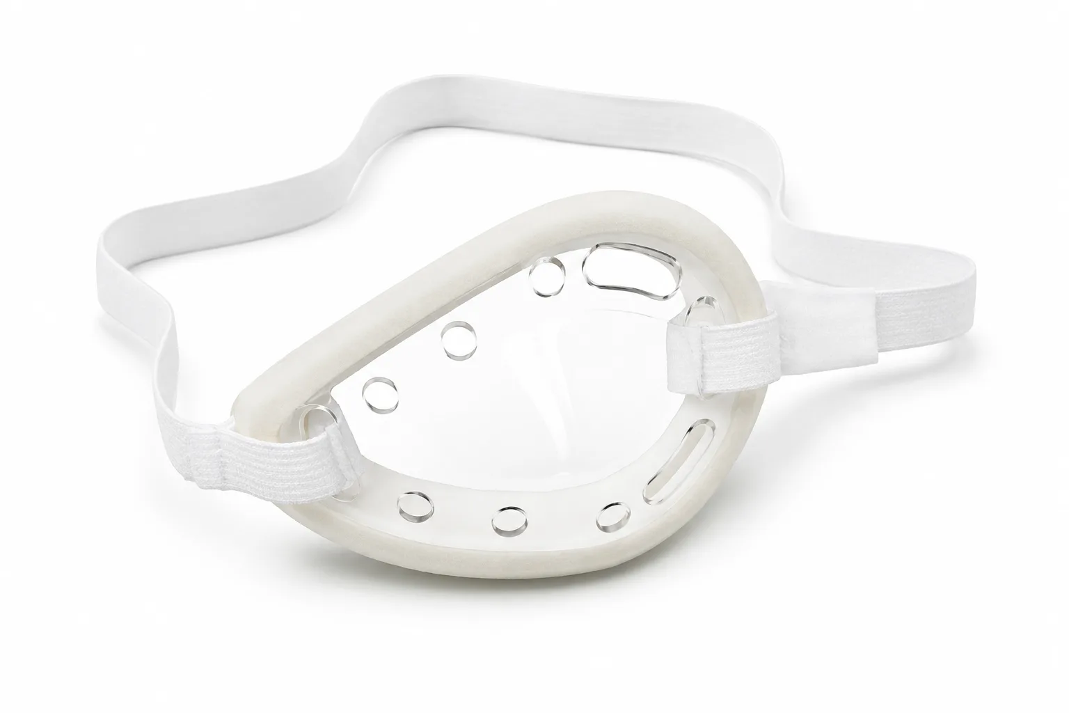 SoloShield Clear Polycarbonate Vented Eye Shields with Latex-Free Foam Lining & Strap