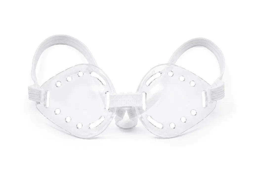 Duo-Shield Bilateral Clear Polycarbonate Vented Eye Shields with Elastic Strap, NO FOAM