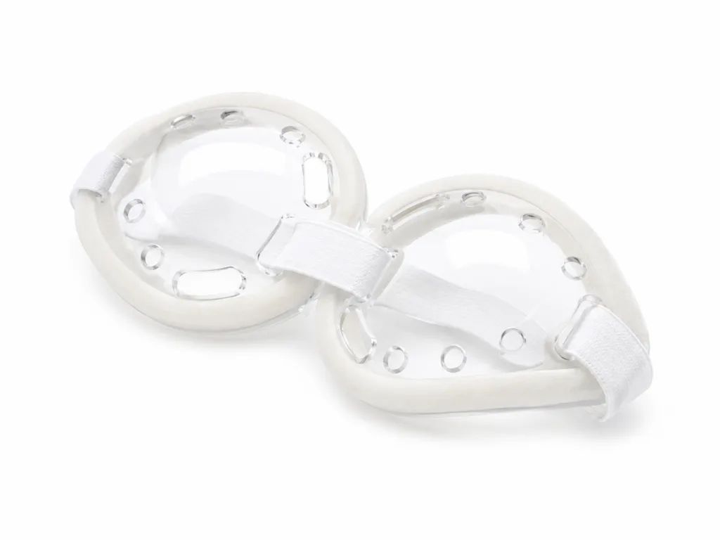 Duo-Shield Bilateral Clear Polycarbonate Vented Eye Shields with Strap & Foam Lining