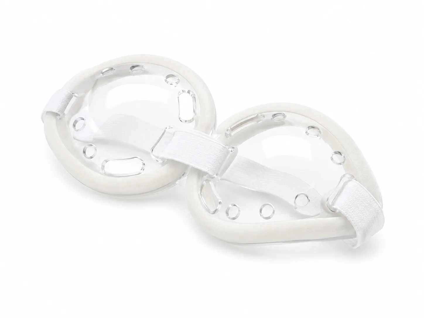 Duo-Shield Bilateral Clear Polycarbonate Vented Eye Shields with Strap & Foam Lining