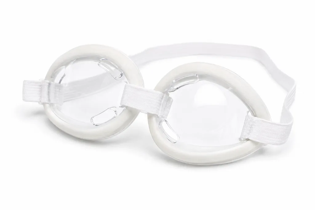 Duo-Shield Bilateral Clear Polycarbonate Moisture Retention Eye Shields with Foam Lining & Strap