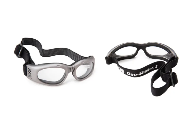 Duo-Shades clear polycarbonate goggles with neoprene foam lining